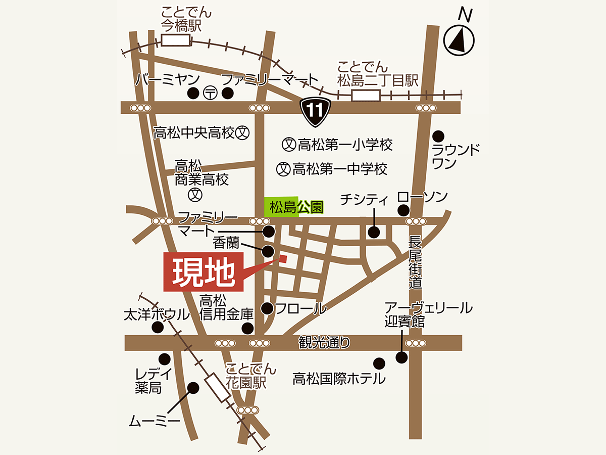 高松市多賀町所在地